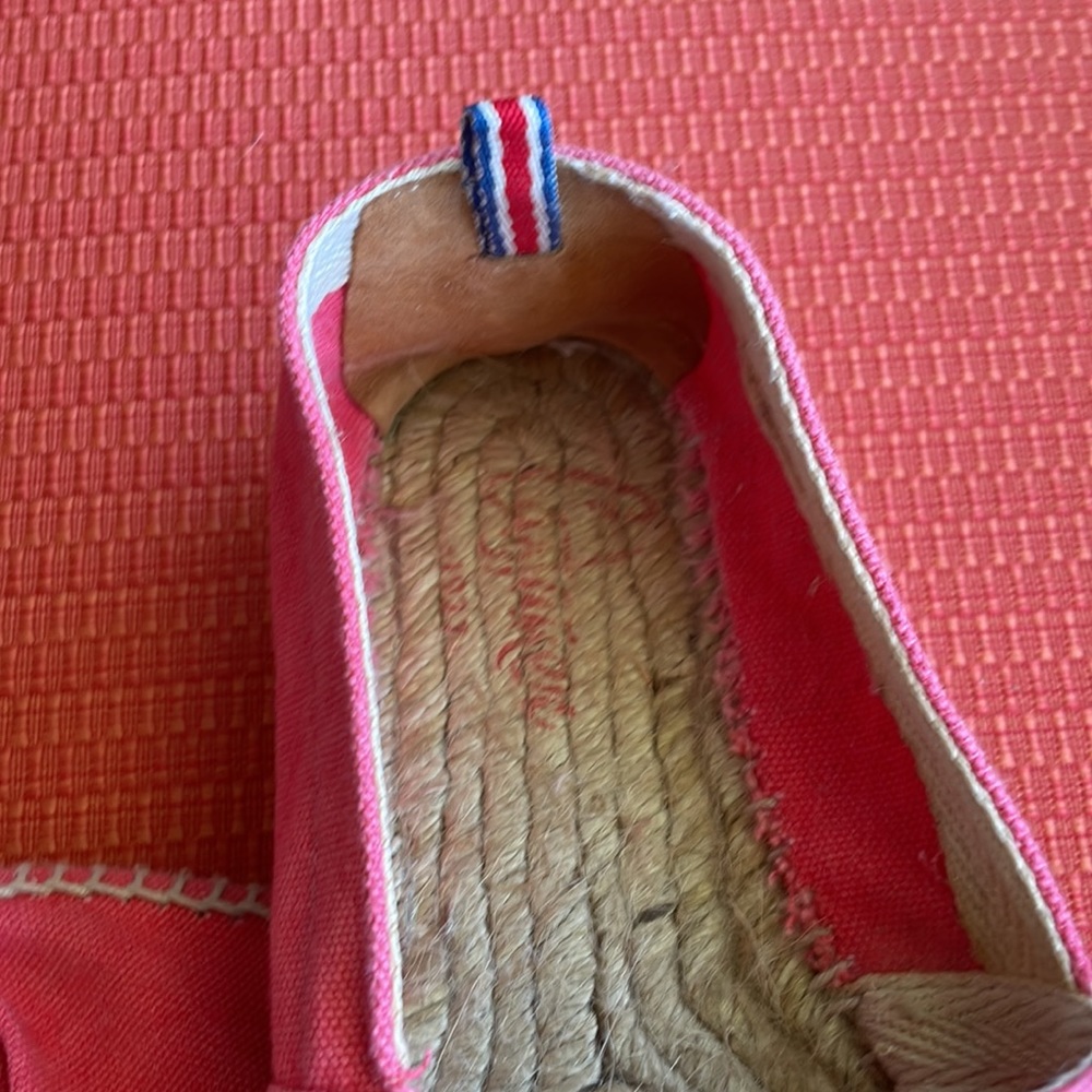 Espadrilles made in Spain size 37 women Coral color cotton with Raffia - Picture 4 of 4